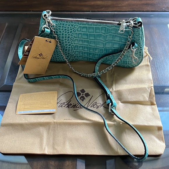 Riley Baguette Crossbody Vintage Distressed Croc Leather - Picture 6 of 12